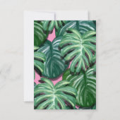 Cartes de réponse simples pour mariage avec feuill (Dos)