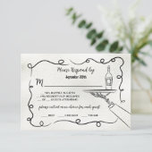 Cartes de réponse Squelette RSVP (Debout devant)