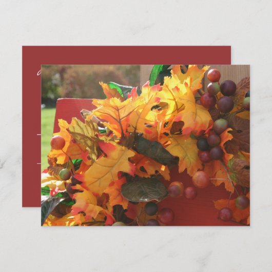 Cartes de réponse Thanksgiving (Devant / Derrière)