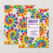 Cartes de réponse tie-dye psychédéliques (Devant / Derrière)