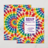 Cartes de réponse tie dye psychédéliques (Devant / Derrière)