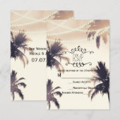 Cartes de réponse Tropical Palm Trees & Lights Cre (Devant / Derrière)