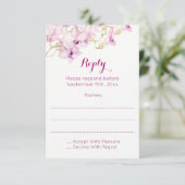 Cartes de réponse Tropical Purple Orchid Watercolo (Debout devant)