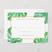 Cartes de réponse Tropical Thème Or (Devant / Derrière)