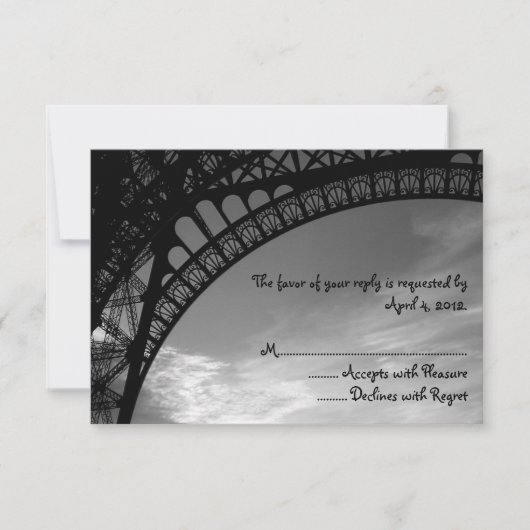 Cartes de réponses Tour Eiffel (Devant)