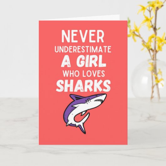 Cartes de requin mignon rose pour filles pour enfa (Fleur jaune)