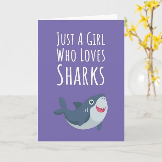 Cartes de requin rose mignon pour les bébés filles (Fleur jaune)