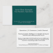 Cartes de réseautage du CV Vert et blanc (Devant / Derrière)