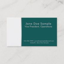 Cartes de réseautage du CV Vert et blanc