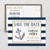 Cartes de réservation de mariage avec des rayures  (Devant / Derrière)