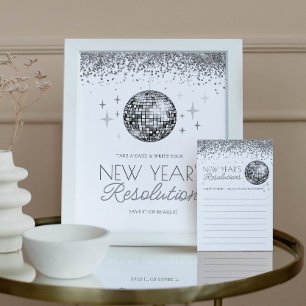Cartes de résolution du Nouvel An de la Disco dern