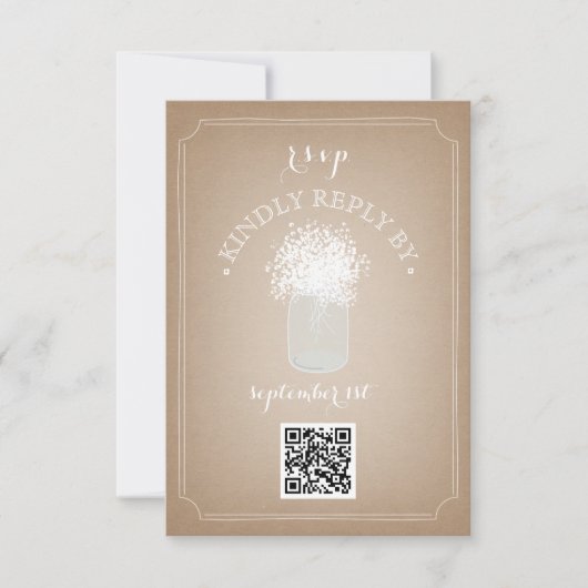 Cartes de respiration pour bébé Code Mason Jar QR (Devant)