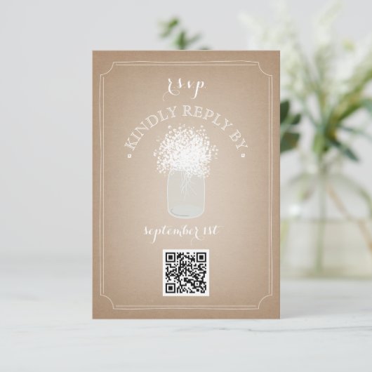 Cartes de respiration pour bébé Code Mason Jar QR  (Debout devant)