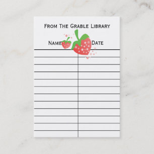Cartes de retour de livre de fraise