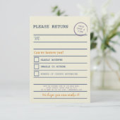 Cartes de retour de RSVP pour mariage à la bibliot (Debout devant)