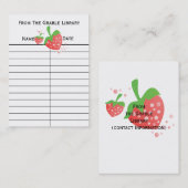 Cartes de retour du carnet de fraises (Devant / Derrière)