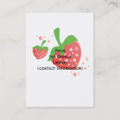 Cartes de retour du carnet de fraises (Dos)