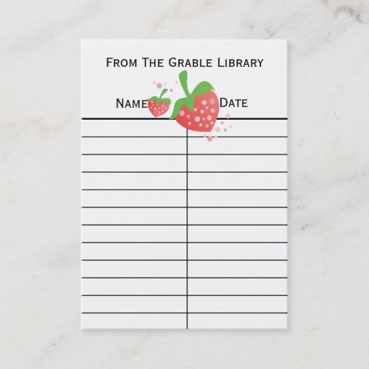 Cartes de retour du carnet de fraises (Devant)