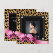 Cartes de Réussite avec Photo de Léopard Rose (Devant / Derrière)