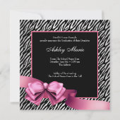 Cartes de Réussite Photo avec Zèbre Rose Clair (Dos)