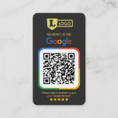 Cartes de révision Google avec code QR Charbon (Devant)