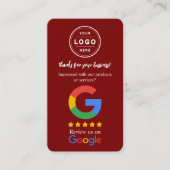 Cartes de révision Google avec logo et code QR (Devant)