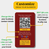 Cartes de révision Google avec logo et code QR