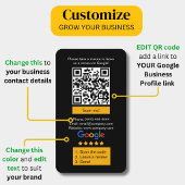 Cartes de révision Google avec logo et code QR