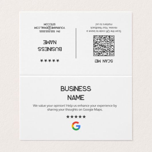 Cartes de révision Google minimales (Extérieur déplié)