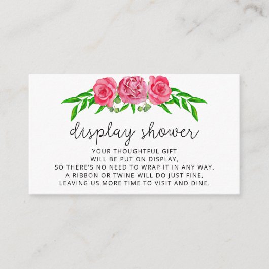Cartes de roses minimalistes pour douche (Devant)