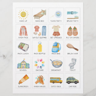 Cartes de routine du matin pour les enfants