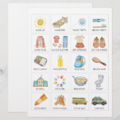 Cartes de routine du matin pour les enfants (Devant / Derrière)