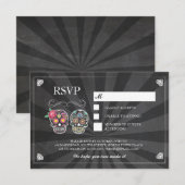 Cartes de RSVP Craie Mariage Rustique Crâne de Suc (Devant / Derrière)