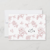 Cartes de RSVP de mariage avec code QR rose pâle v (Dos)