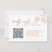 Cartes de RSVP de mariage élégantes avec code QR e (Devant)