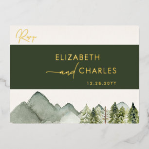 Cartes de RSVP Élégantes et Rustiques avec Montagn