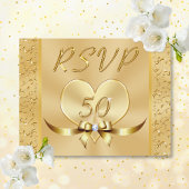 Cartes de RSVP Menu Gold pour les 50 ans de mariag