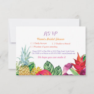 Cartes de RSVP pour Baby Shower Aloha Tropical Lua