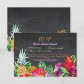 Cartes de RSVP pour Réception de Mariage Luau Trop (Devant / Derrière)