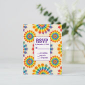 Cartes de RSVP Tie-Dye Psychedelique (Debout devant)