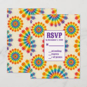 Cartes de RSVP Tie-Dye Psychedelique (Devant / Derrière)