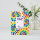 Cartes de RSVP Tie-Dye Psychedelique (Debout devant)