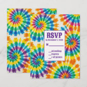 Cartes de RSVP Tie-Dye Psychedelique (Devant / Derrière)