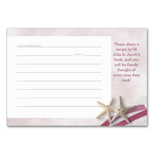 Cartes de ruban et de dentelle Starfish Recette (Devant)