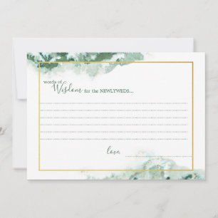 Cartes de sagesse de mariage à cadre doré ombré en