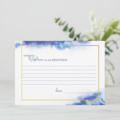 Cartes de Sagesse Mariage Ombre Or En Marbre Bleu (Debout devant)