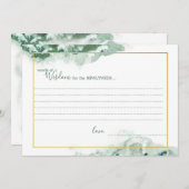 Cartes de Sagesse Mariage Ombre Or En Marbre Vert (Devant / Derrière)
