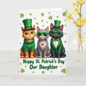 Cartes de Saint-Patrick Faux Chats en Feuille d'Or (Fleur jaune)