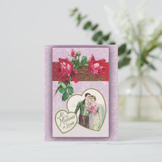 Cartes de Saint-Valentin à thème de lavande (Debout devant)