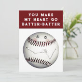 Cartes de Saint-Valentin de baseball amusantes (Debout devant)